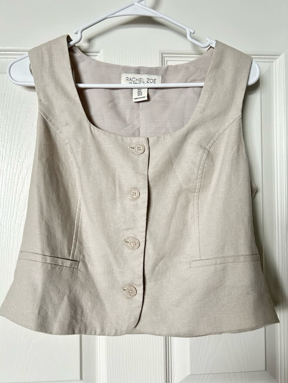 Rachel Zoe Light Tan Sleeveless Vest
